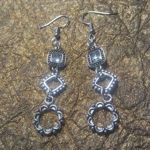 SILVER 3 TIER EARRINGS
